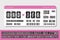 Airline vector ticket with flip scoreboard alphabet. Pink paper boarding pass with airport board alphabet