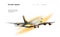 Airliner Aircraft Speed A flying airliner is a top view Illustration is executed in the form of particles, geometric art