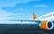 Airliner on a airfield vector illustration