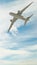 Airliner in the blue sky amongst clouds 3D Rendering