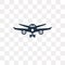 Airliner vector icon isolated on transparent background, Airline