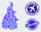 Airlines Composition Vector Tocantins State Map and Grunge Seals