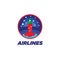 Airlines Logo Design Template. Space Travel logo.