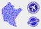 Airlines Mosaic Vector Podkarpackie Voivodeship Map and Grunge Stamps