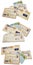 Airmail envelopes stamps foreign isolated collage
