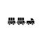 Airoport baggage trailer black vector concept icon. Airoport baggage trailer flat illustration, sign