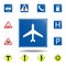 airoport icon. set of road signs icon for mobile concept and web apps. colored airoport icon can be used for web and mobile