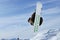 Airoski: girl flying on snowboard