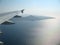 Airplan wing over the sea