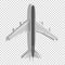 Airplane above icons. Passenger plane on transparent background. Vector