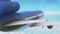 Airplane Airliner Sky Clouds Blue Back Close 3D Rendering Animation