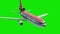 Airplane Airliner Sky Clouds Green Screen 3D Rendering Animation