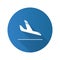 Airplane arrival flat design long shadow glyph icon