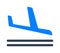 Airplane arrival icon travel logo