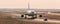 Airplane beeing towed on a runway