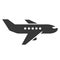Airplane black icon, commercial transportation for flight