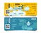 Airplane boarding pass, admission ticket to the plane, two options of design with plane illustration