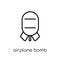 airplane bomb icon. Trendy modern flat linear vector airplane bo