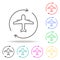 Airplane circle arrow colored icons. Element of sewing multi colored icon for mobile concept and web apps. Thin line icon for webs