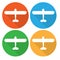 Airplane, colourful web icon set, vector illustration