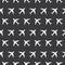 Airplane Commercial Aviation Seamless Sign Dark Silhouette Pattern