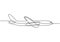 Airplane continuous one line drawing minimalism design vector illustration. Simplicity and simple linear hand drawn sketch lineart