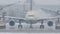 Airplane at deice pad, defrosting, Munich Airport