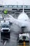 Airplane deicing from bucket vertical