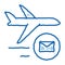 Airplane Delivery Postal Transportation Company doodle icon hand drawn illustration