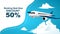 Airplane discount banner vector AD223