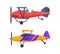 Airplane or Fixed-wing Aircraft Propelled by Thrust Side View Vector Set