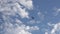 Airplane flies overhead on blue sky