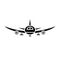 Airplane flight black icon, vector sign on isolated background. Airplane flight concept symbol, illustration