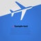 Airplane flight blue background