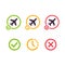 Airplane flight icon set