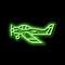 airplane flight school neon glow icon illustration