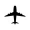 Airplane flight tickets air fly travel takeoff silhouette element. Plane symbol. Travel icon. Flat design