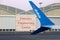 The airplane of Flydubai aircraft company standing at ramp