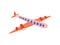 Airplane, Flying Aaircraft, Side View, Cartoon Vector Illustration