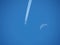 Airplane Flying in Circles around the Moon During the Day in Philomath Oregon Before the Solar Eclipse