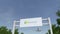 Airplane flying over advertising billboard with Microsoft logo. Editorial 3D rendering 4K clip