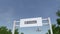 Airplane flying over advertising billboard with SoftBank logo. Editorial 3D rendering 4K clip