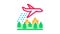 airplane forest fire extinguishing Icon Animation