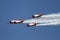 Airplane formation demonstrates flying skills and