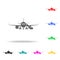 airplane with gangway icon. Elements of Airport multi colored icons. Premium quality graphic design icon. Simple icon for websites