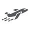 Airplane glyph icon, aircraft and travel, plane sign, vector graphics, a solid pattern on a white background.