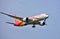 A airplane of Hainan airlines flying in the sky