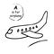 Airplane hand drawn vector llustration sketch