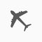 Airplane icon, aircraft, plane, flight, aeroplane, arrival, departure