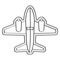 Airplane icon dotted sticker